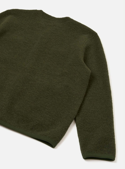 UNIVERSAL WORKS CARDIGAN WOOL FLEECE - OLIVE