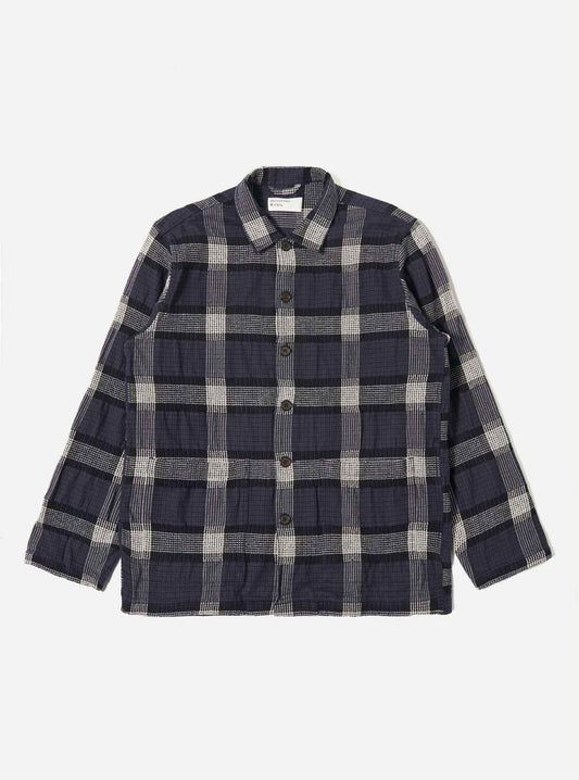 UNIVERSAL WORKS EASY OVERSHIRT POLKA CHECK - CHARCOAL