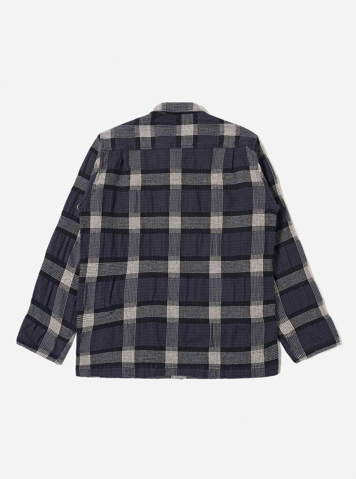 UNIVERSAL WORKS EASY OVERSHIRT POLKA CHECK - CHARCOAL