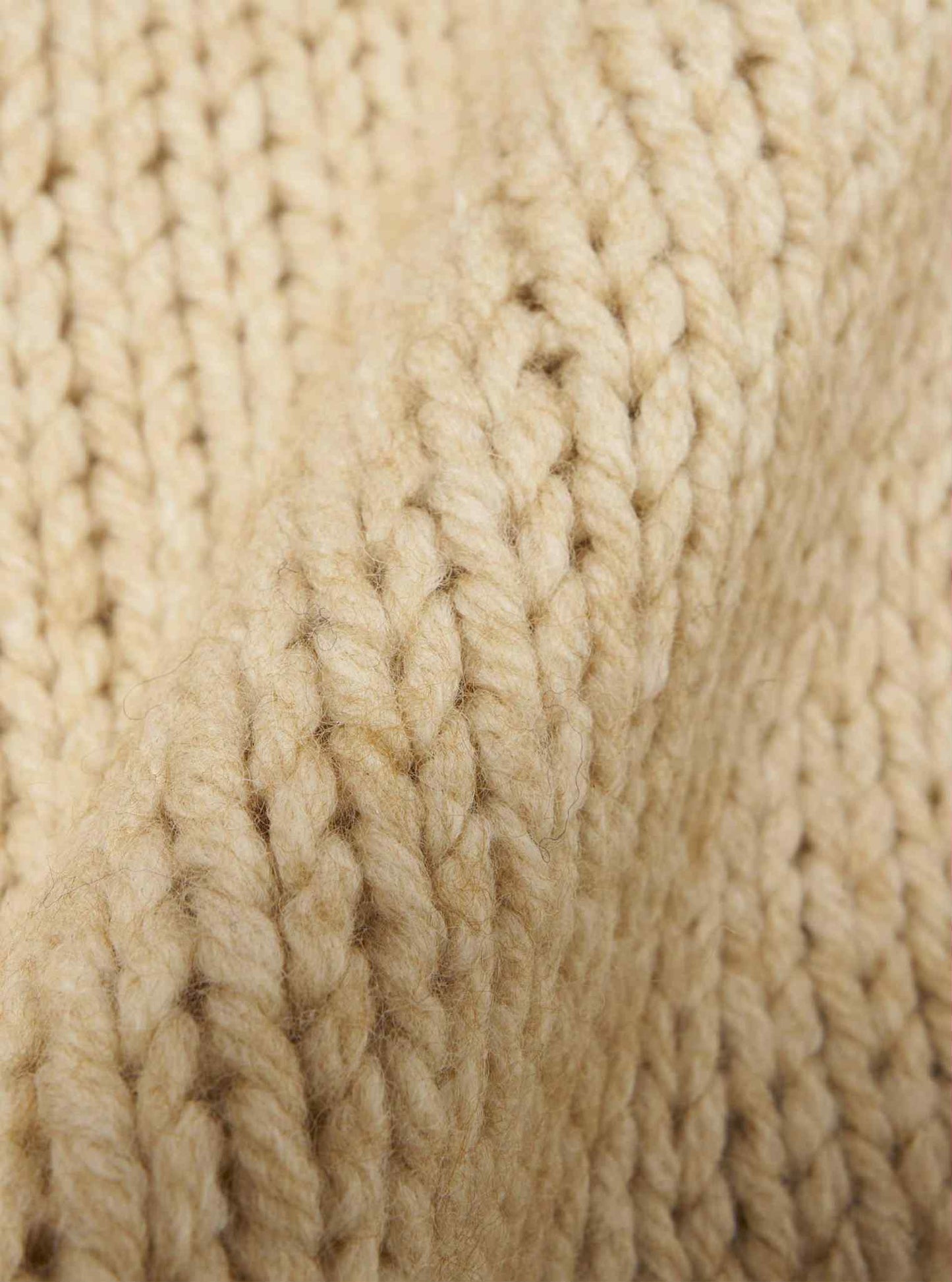 UNIVERSAL WORKS LANGDALE CARDIGAN CHUNKY KNIT STRIPE - SAND