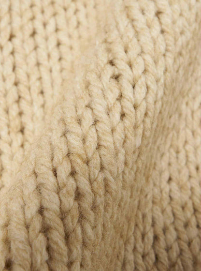 UNIVERSAL WORKS LANGDALE CARDIGAN CHUNKY KNIT STRIPE - SAND