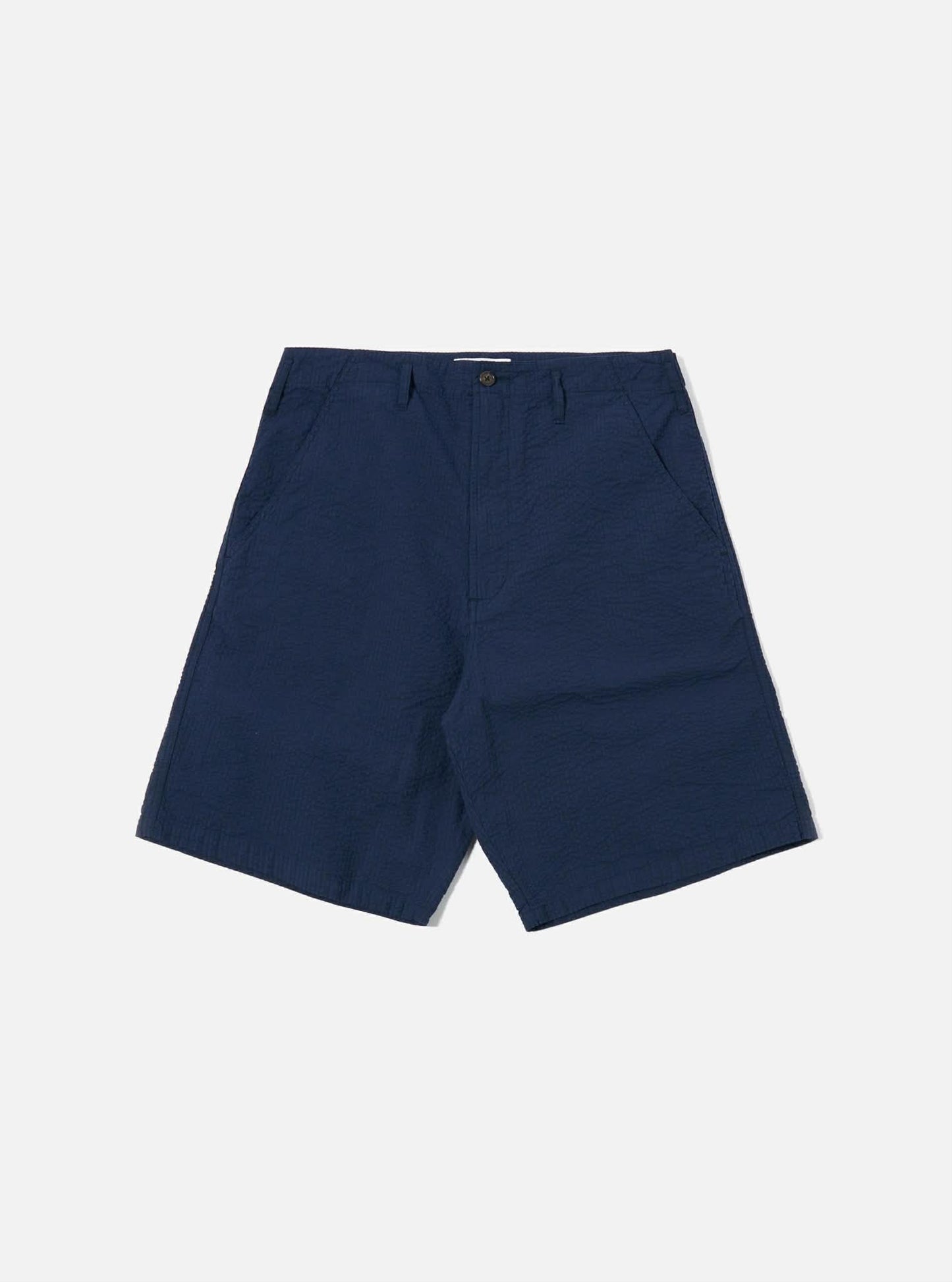 UNIVERSAL WORKS CLEAN SHORT DERBY STRIPE - NAVY