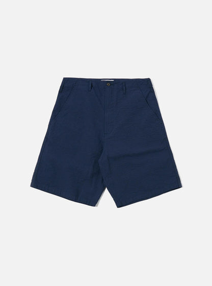 UNIVERSAL WORKS CLEAN SHORT DERBY STRIPE - NAVY