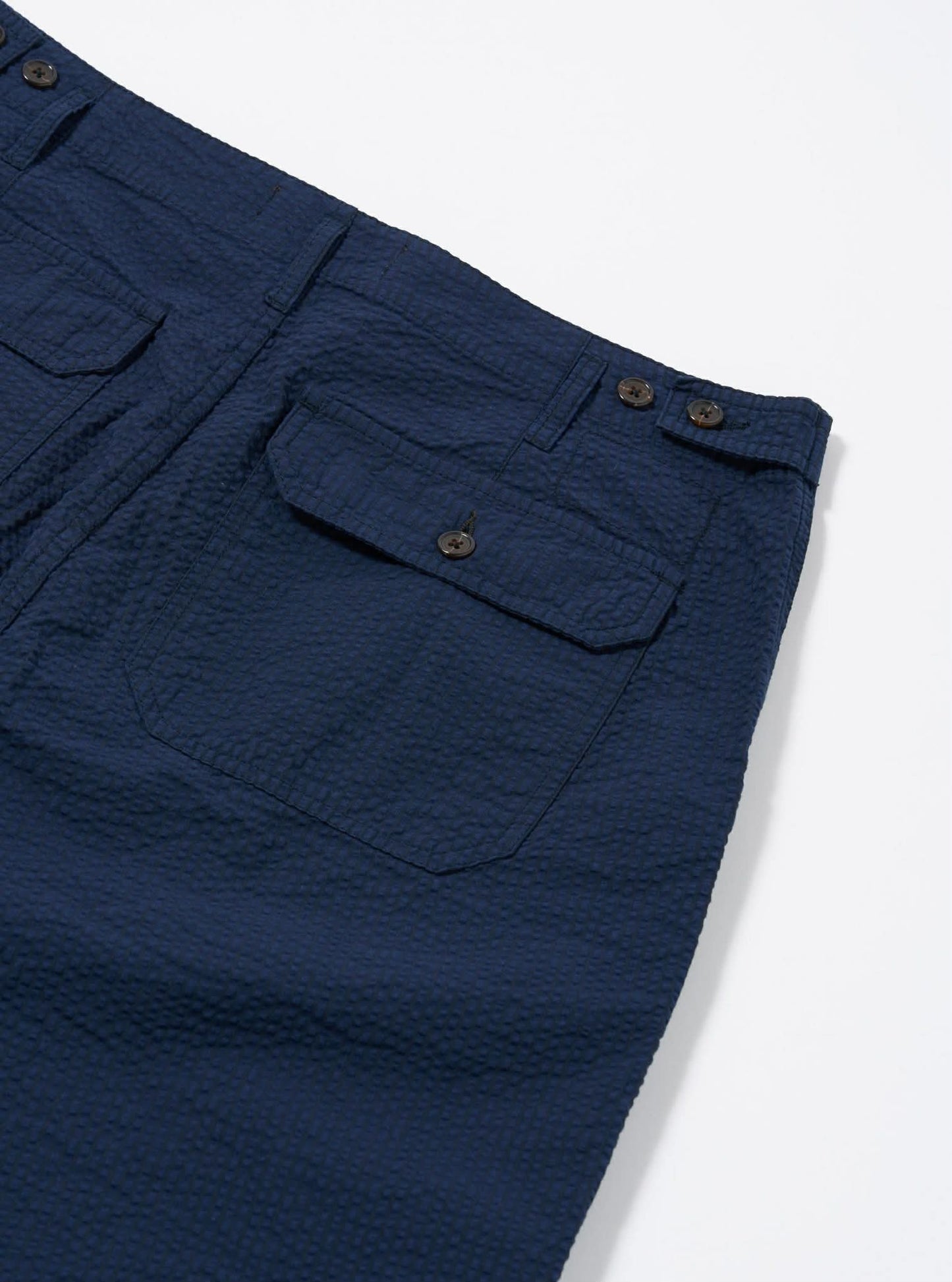UNIVERSAL WORKS CLEAN SHORT DERBY STRIPE - NAVY