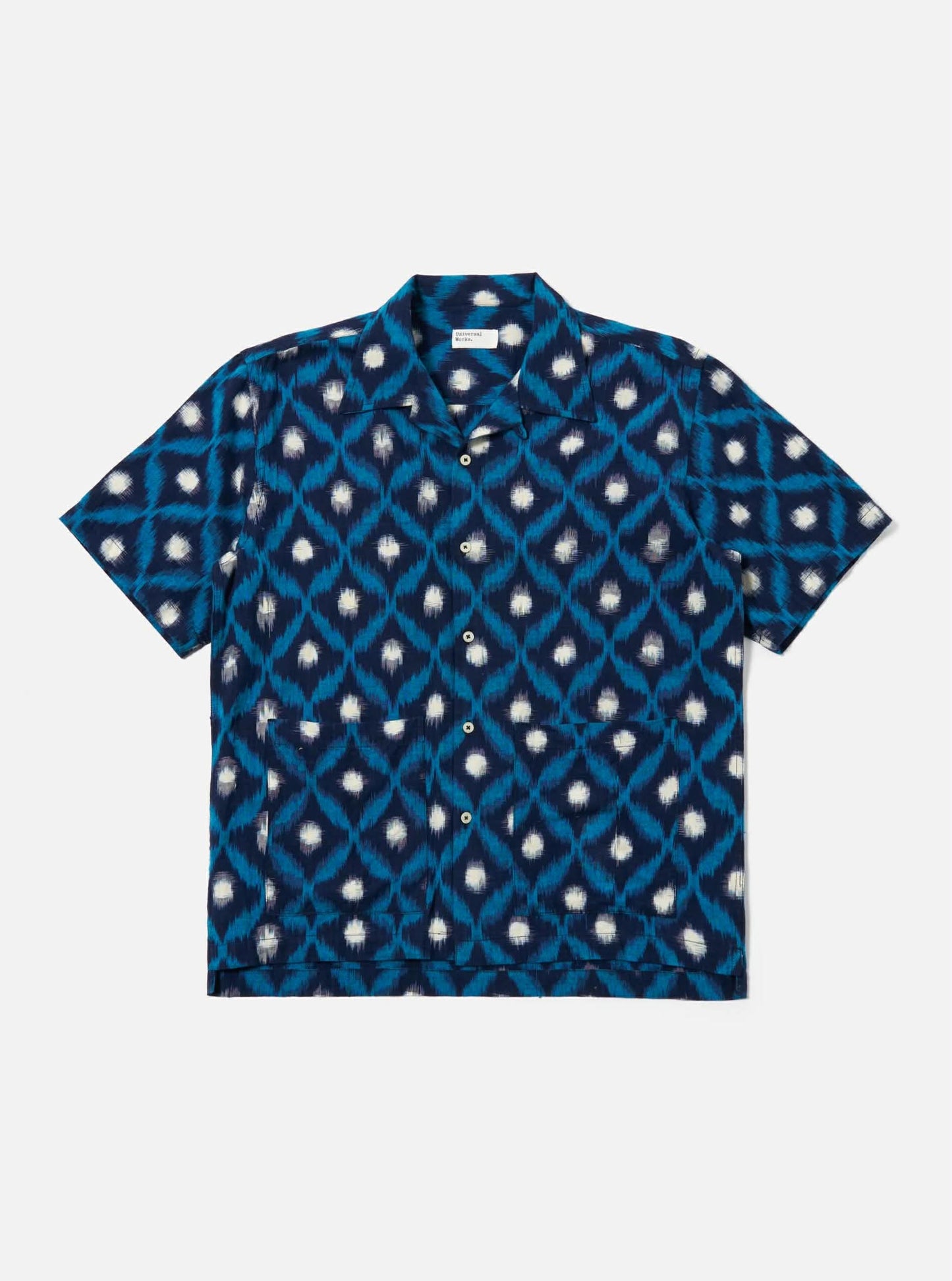 UNIVERSAL WORKS DECK SHIRT DIAMOND IKAT - INDIGO