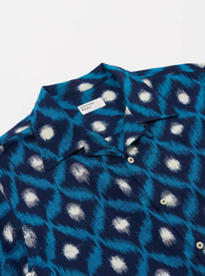 UNIVERSAL WORKS DECK SHIRT DIAMOND IKAT - INDIGO