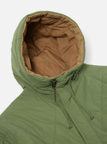 UNIVERSAL WORKS DIAMOND QUILT PARKA RECYCLED NYLON - GREEN
