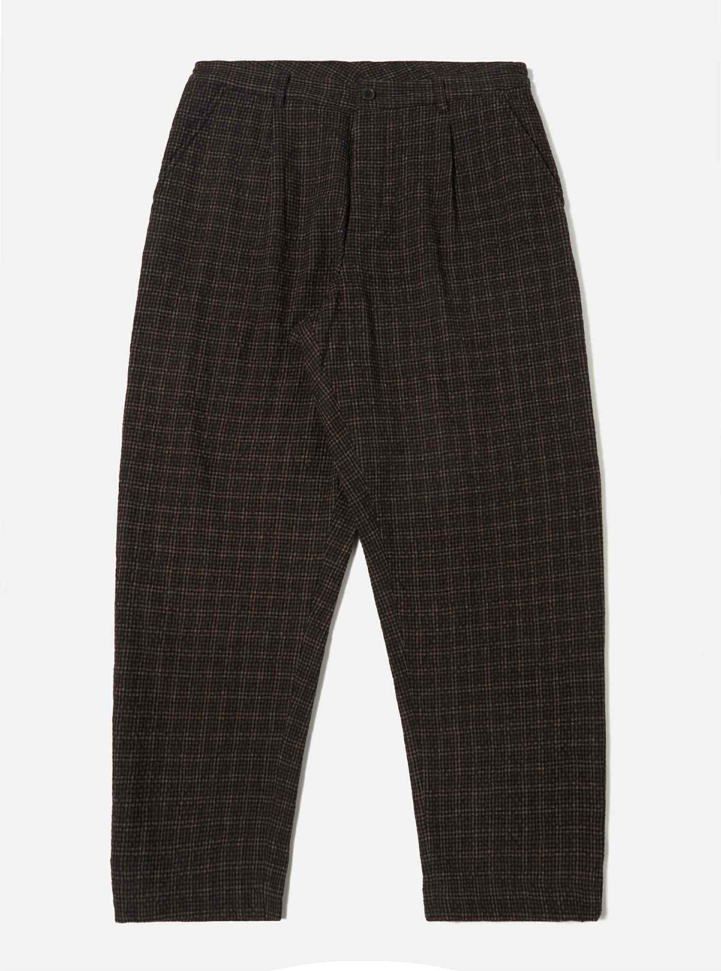 UNIVERSAL WORKS DUKE PANT CEDAR CHECK - BROWN