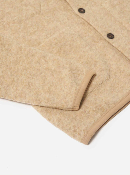 UNIVERSAL WORKS CARDIGAN WOOL FLEECE - FAWN