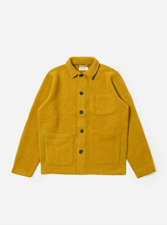 UNIVERSAL WORKS FIELD JACKET WOOL FLEECE - YELLOW