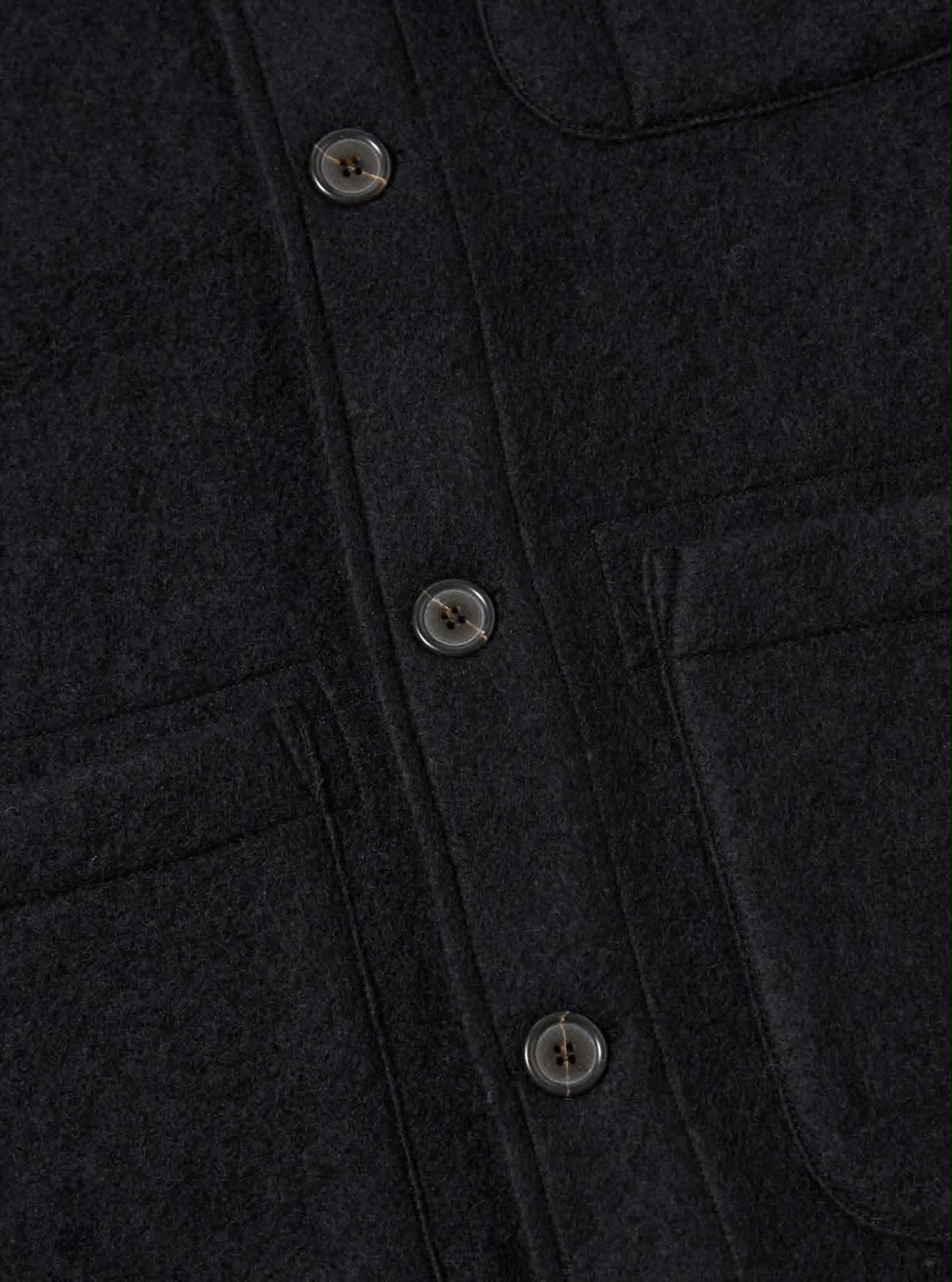 UNIVERSAL WORKS FIELD JACKET WOOL FLEECE - BLACK