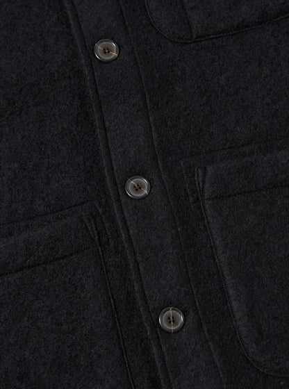 UNIVERSAL WORKS FIELD JACKET WOOL FLEECE - BLACK