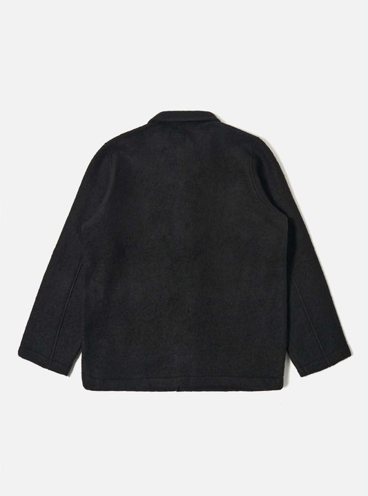 UNIVERSAL WORKS FIELD JACKET WOOL FLEECE - BLACK