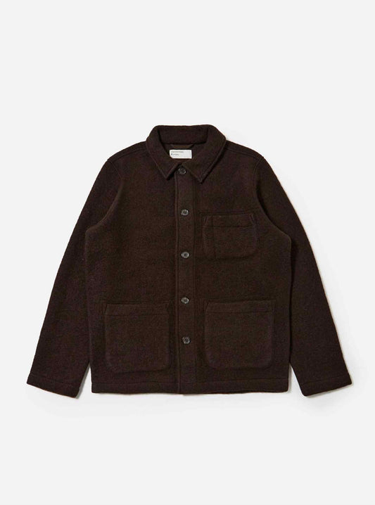 UNIVERSAL WORKS FIELD JACKET WOOL FLEECE - BROWN