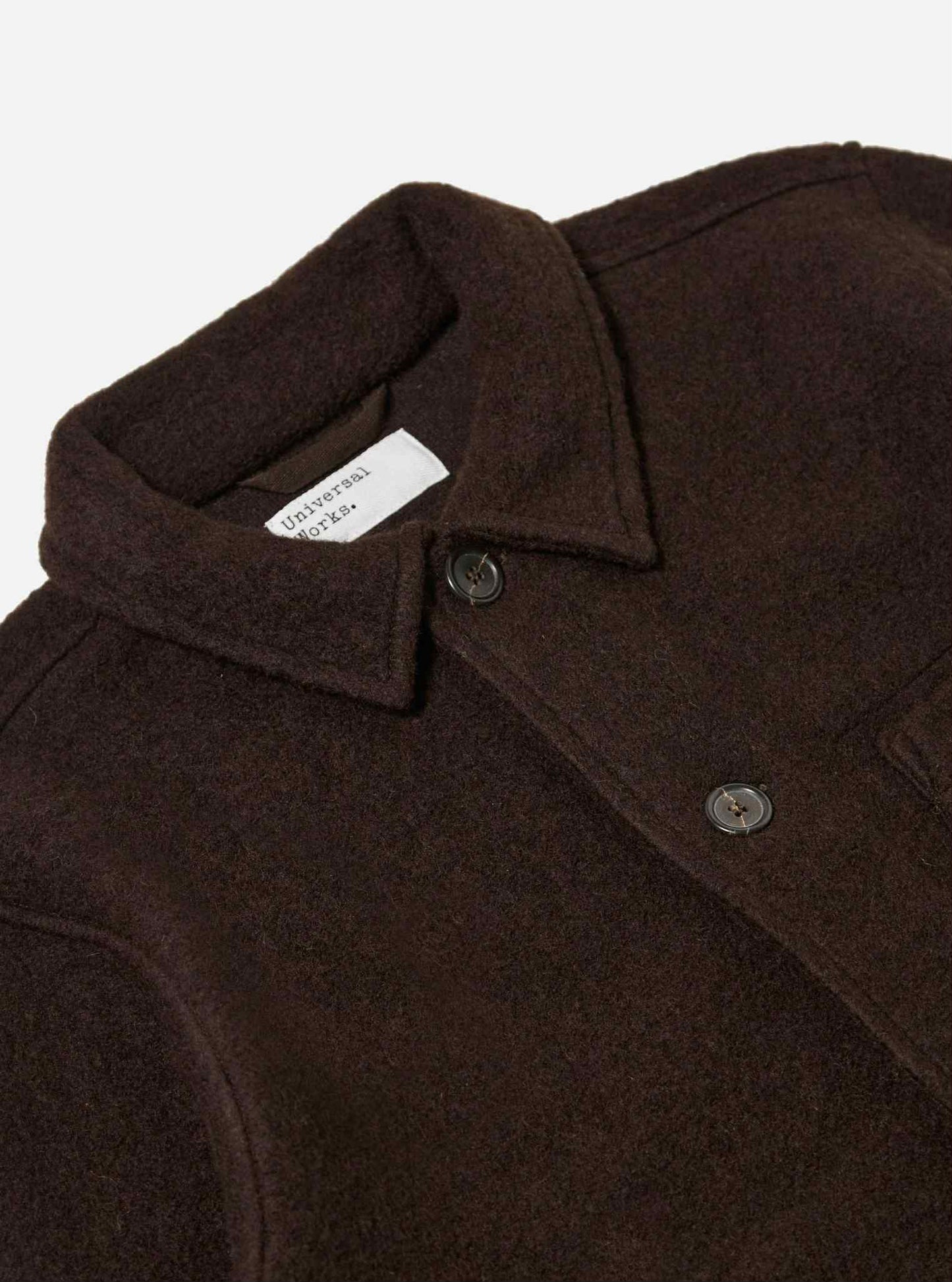 UNIVERSAL WORKS FIELD JACKET WOOL FLEECE - BROWN