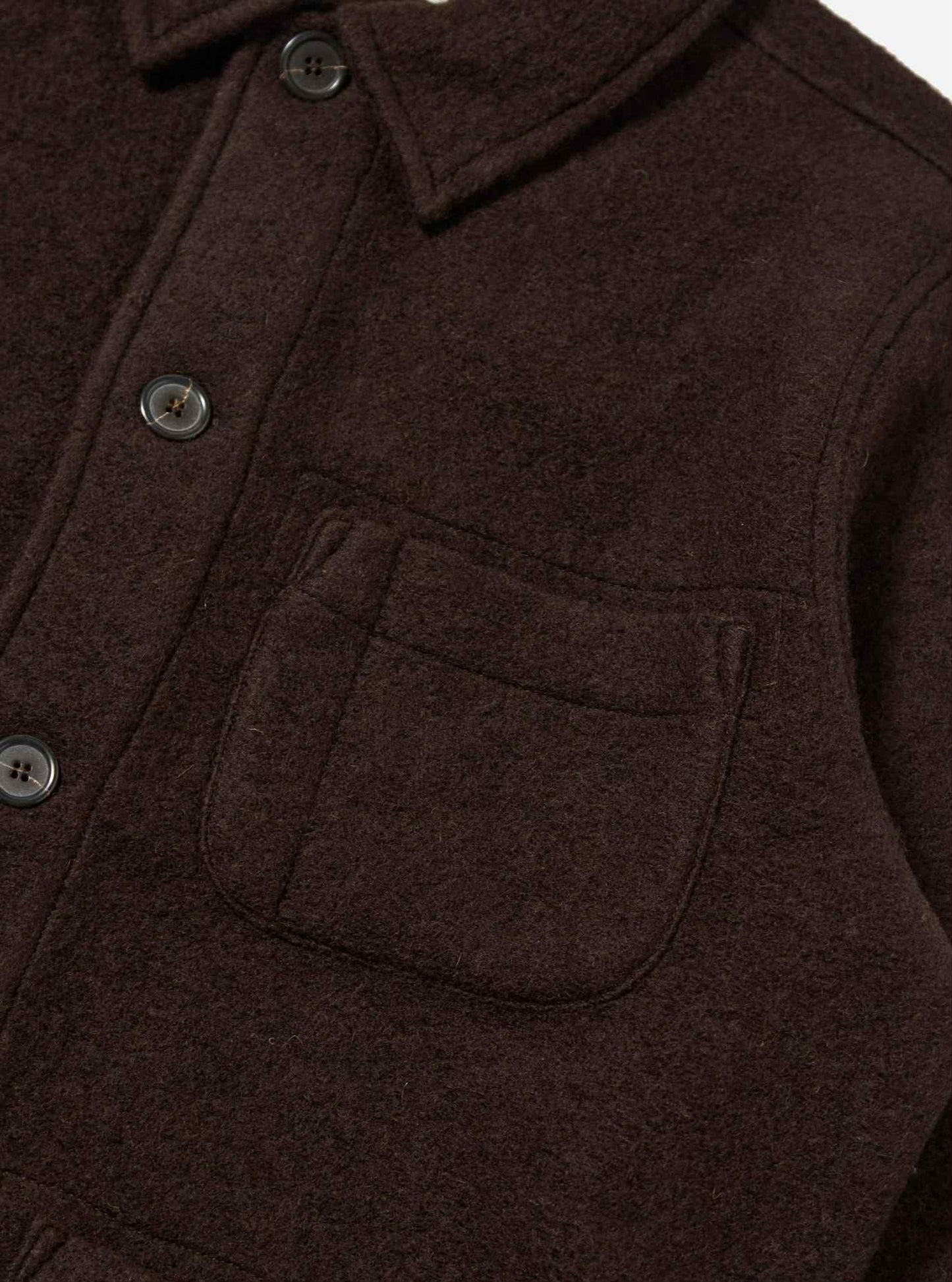 UNIVERSAL WORKS FIELD JACKET WOOL FLEECE - BROWN