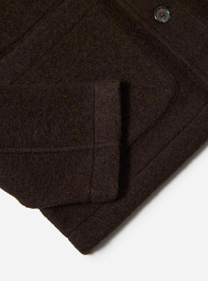 UNIVERSAL WORKS FIELD JACKET WOOL FLEECE - BROWN