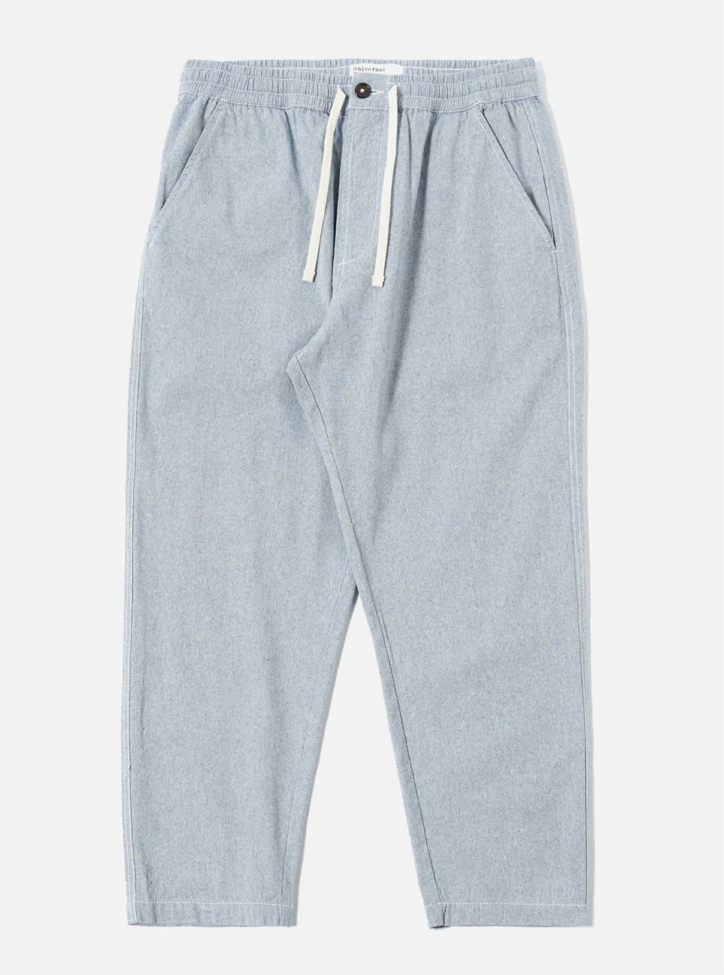 UNIVERSAL WORKS HI WATER TROUSER JEAN CLOTH REWORKED - LIGHT INDIGO