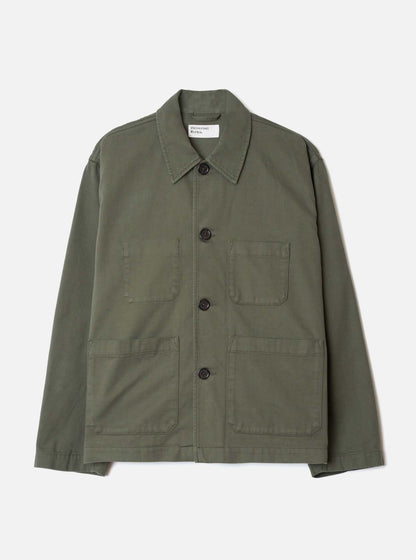 UNIVERSAL WORKS IVES JACKET SLUB SATEEN - OLIVE