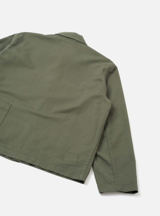 UNIVERSAL WORKS IVES JACKET SLUB SATEEN - OLIVE