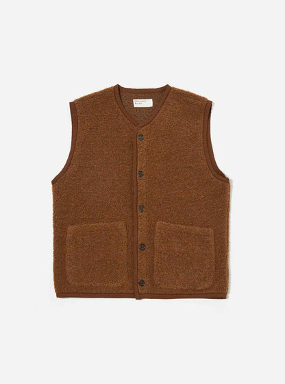 UNIVERSAL WORKS LANCASTER GILET ALVAR FLEECE - CUMIN