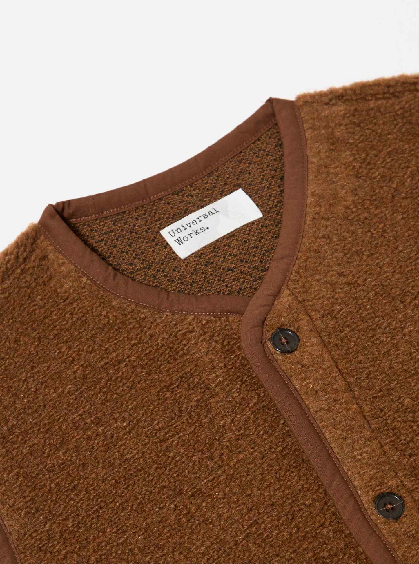 UNIVERSAL WORKS LANCASTER GILET ALVAR FLEECE - CUMIN