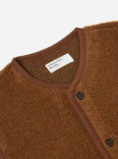 UNIVERSAL WORKS LANCASTER GILET ALVAR FLEECE - CUMIN