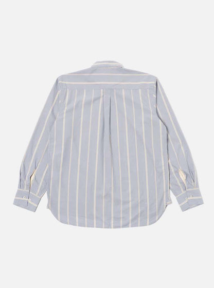 UNIVERSAL WORKS LAZY DAY SHIRT SYDNEY STRIPE - BLUE