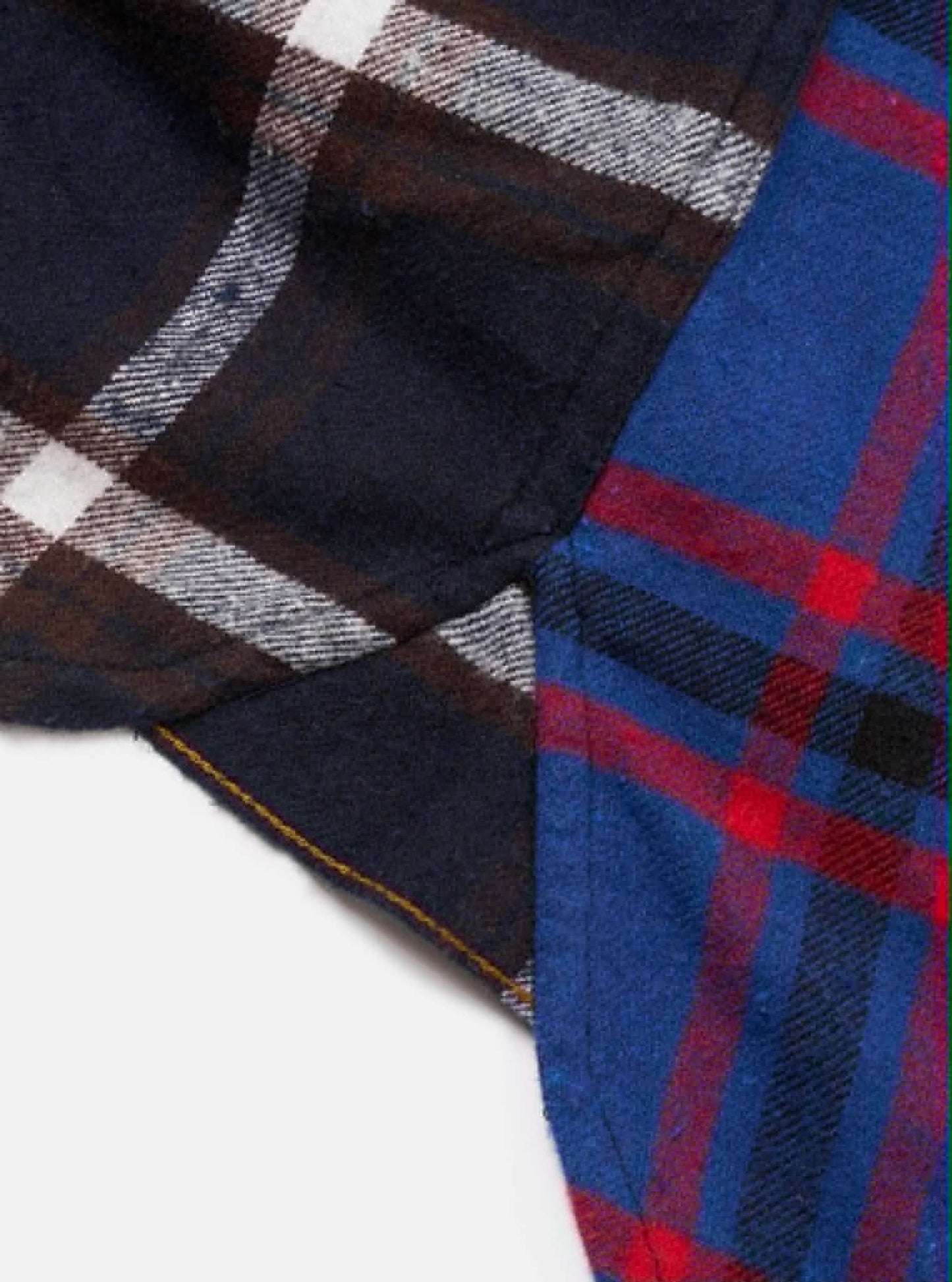 UNIVERSAL WORKS LAZY DAY SHIRT PATCHWORK CHECKS - BLUE