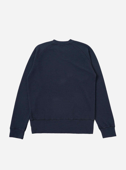 UNIVERSAL WORKS SWEAT SHIRT MR K CREW FANTASY INTERLOCK - NAVY
