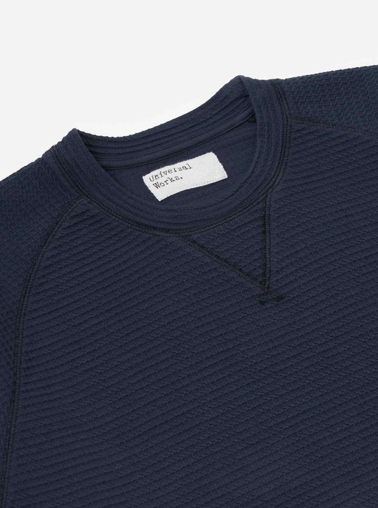 UNIVERSAL WORKS SWEAT SHIRT MR K CREW FANTASY INTERLOCK - NAVY