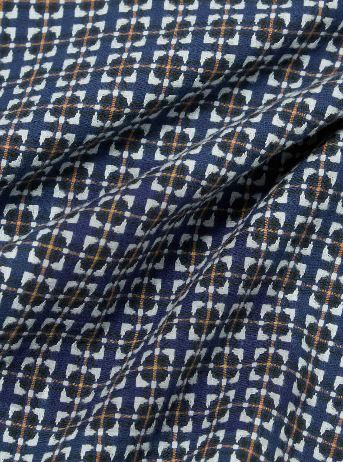 UNIVERSAL WORKS L/S CAMP SHIRT OSCAR COTTON - NAVY