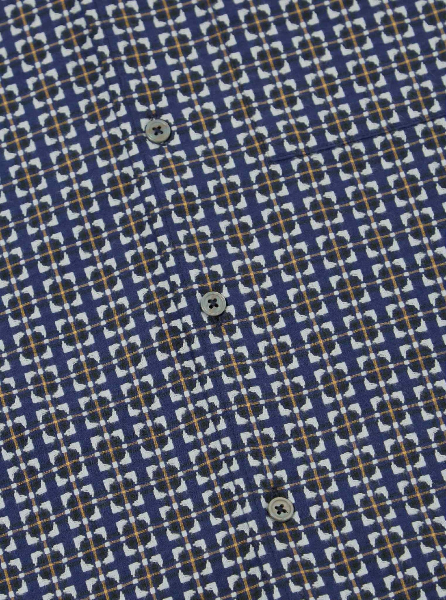 UNIVERSAL WORKS L/S CAMP SHIRT OSCAR COTTON - NAVY