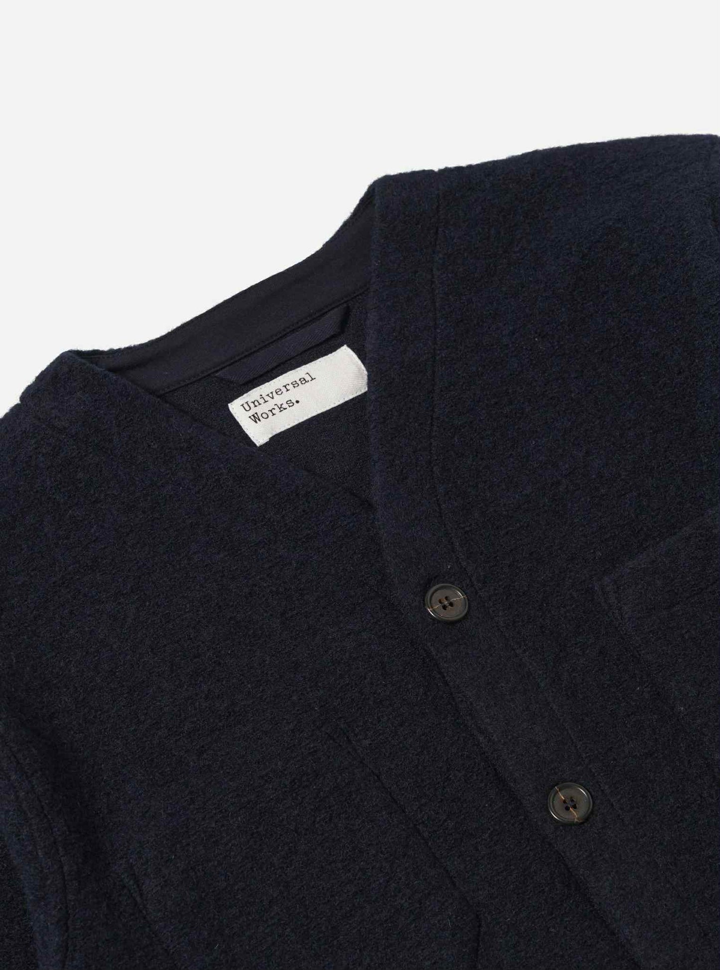 UNIVERSAL WORKS CARDIGAN WOOL FLEECE - NAVY