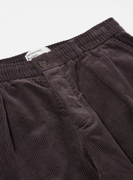 UNIVERSAL WORKS PLEATED TRACK PANT CORD - LICORICE