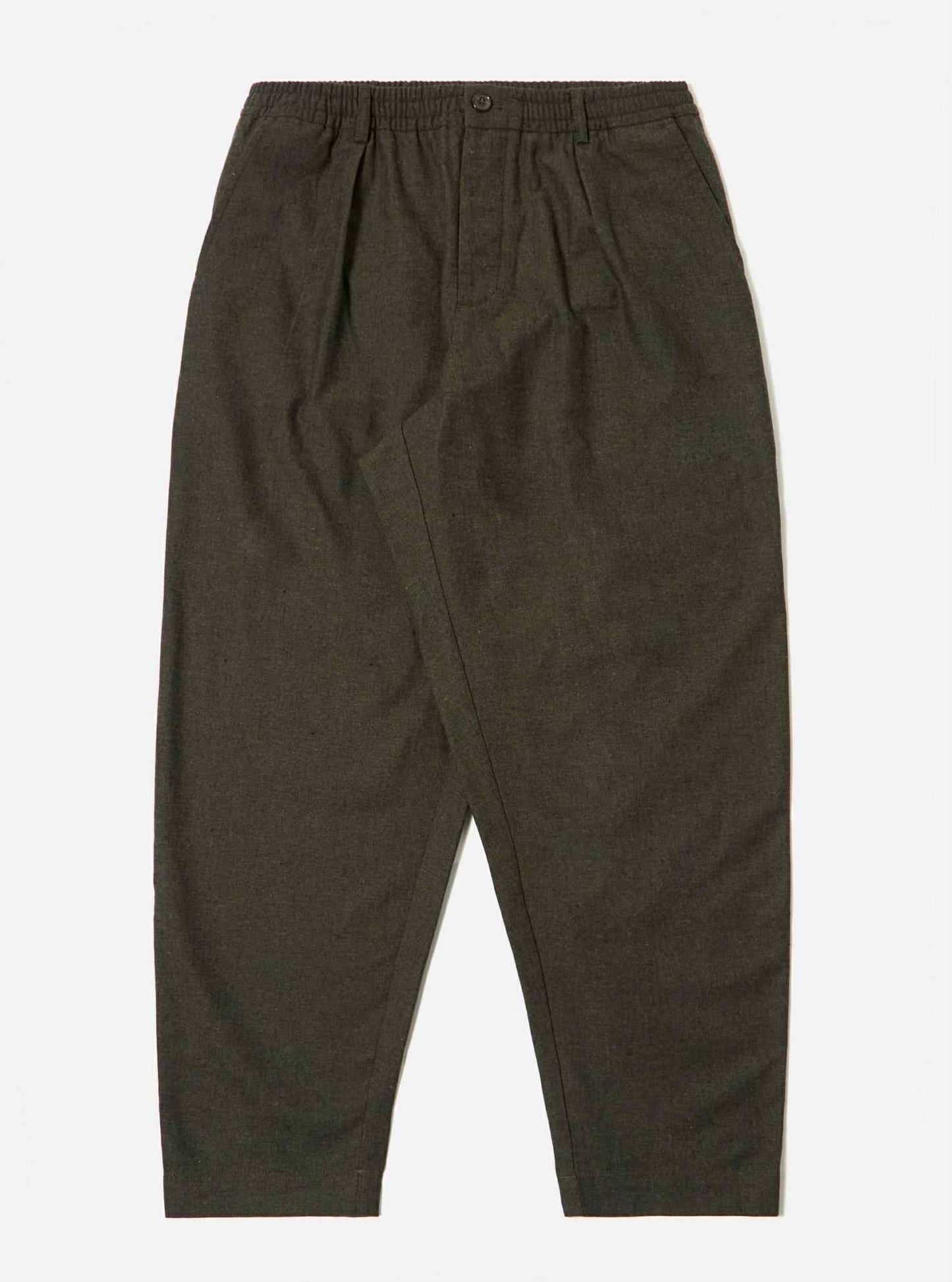 UNIVERSAL WORKS PLEATED TRACK PANT LUCCA SUITING - OLIVE
