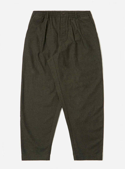 UNIVERSAL WORKS PLEATED TRACK PANT LUCCA SUITING - OLIVE
