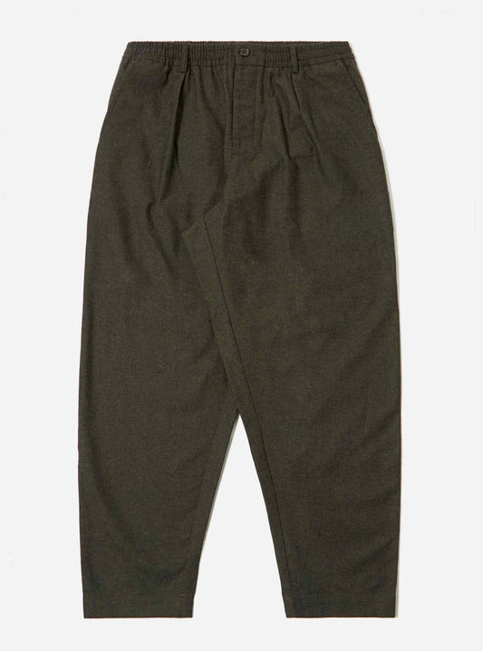 UNIVERSAL WORKS PLEATED TRACK PANT LUCCA SUITING - OLIVE