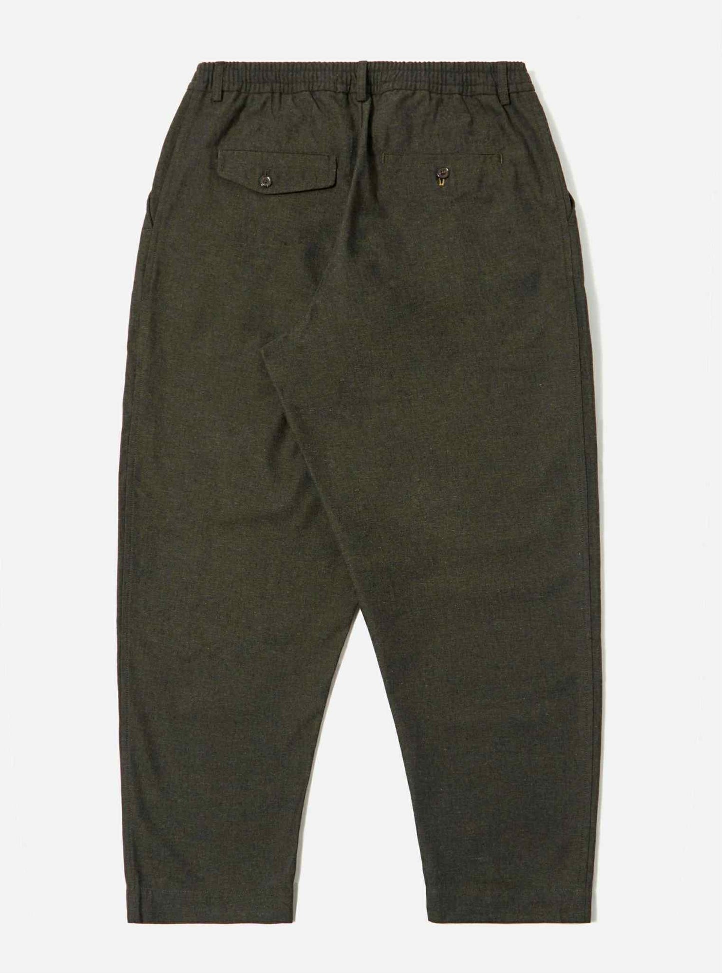 UNIVERSAL WORKS PLEATED TRACK PANT LUCCA SUITING - OLIVE