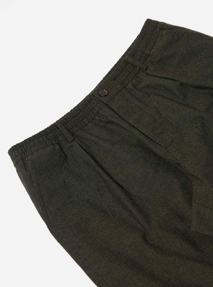 UNIVERSAL WORKS PLEATED TRACK PANT LUCCA SUITING - OLIVE