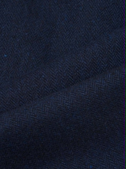 UNIVERSAL WORKS PLEATED TRACK PANT HERRINGBONE WOOL - NAVY