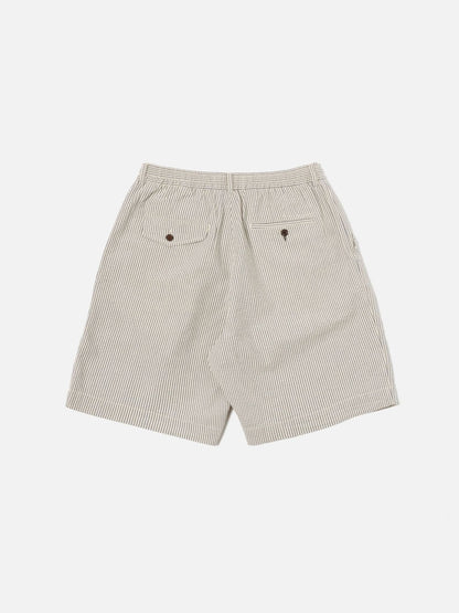 UNIVERSAL WORKS PLEATED TRACK SHORT DERBY STRIPE - GREY