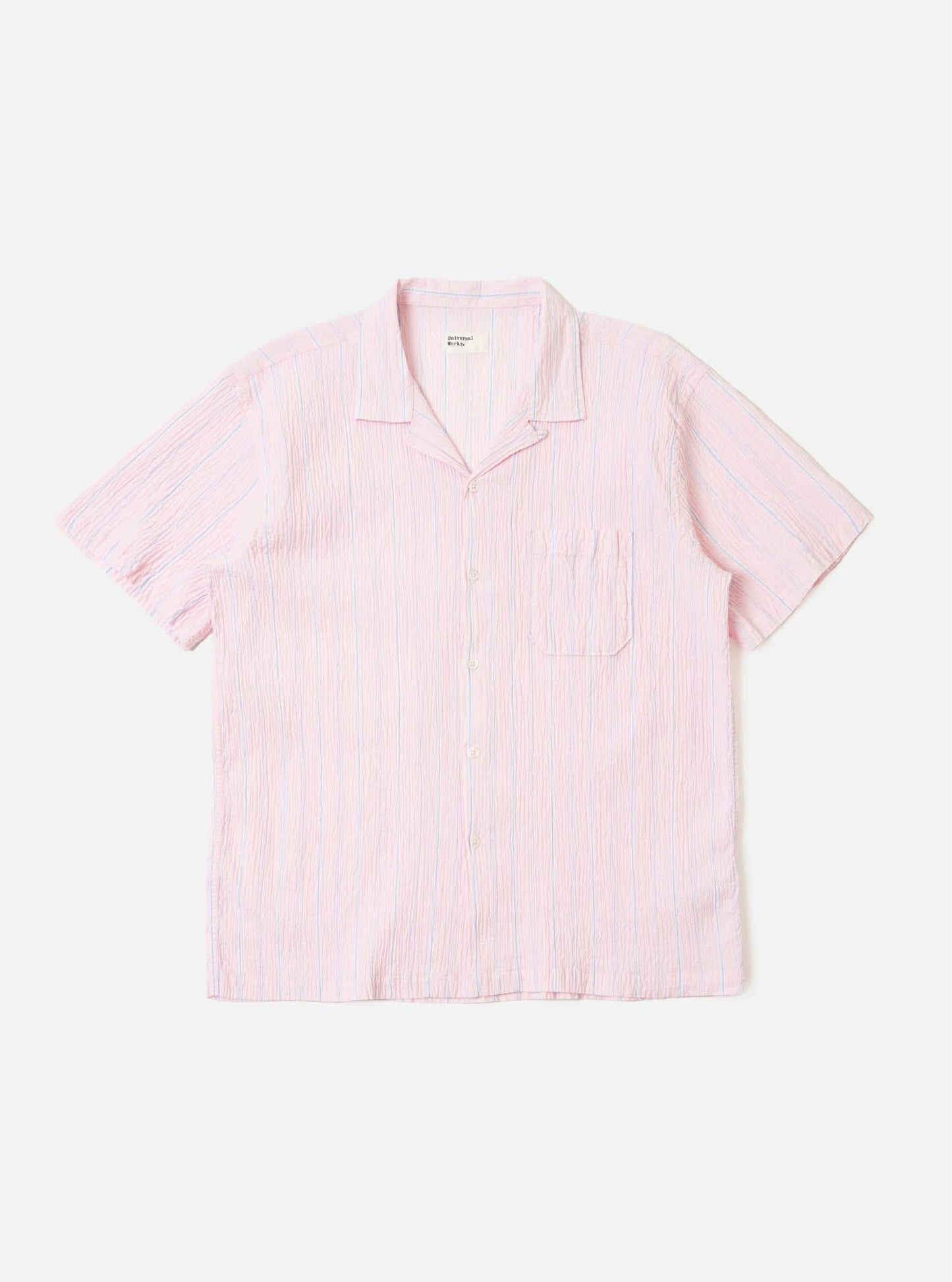 UNIVERSAL WORKS ROAD SHIRT LILY STRIPE - PINK