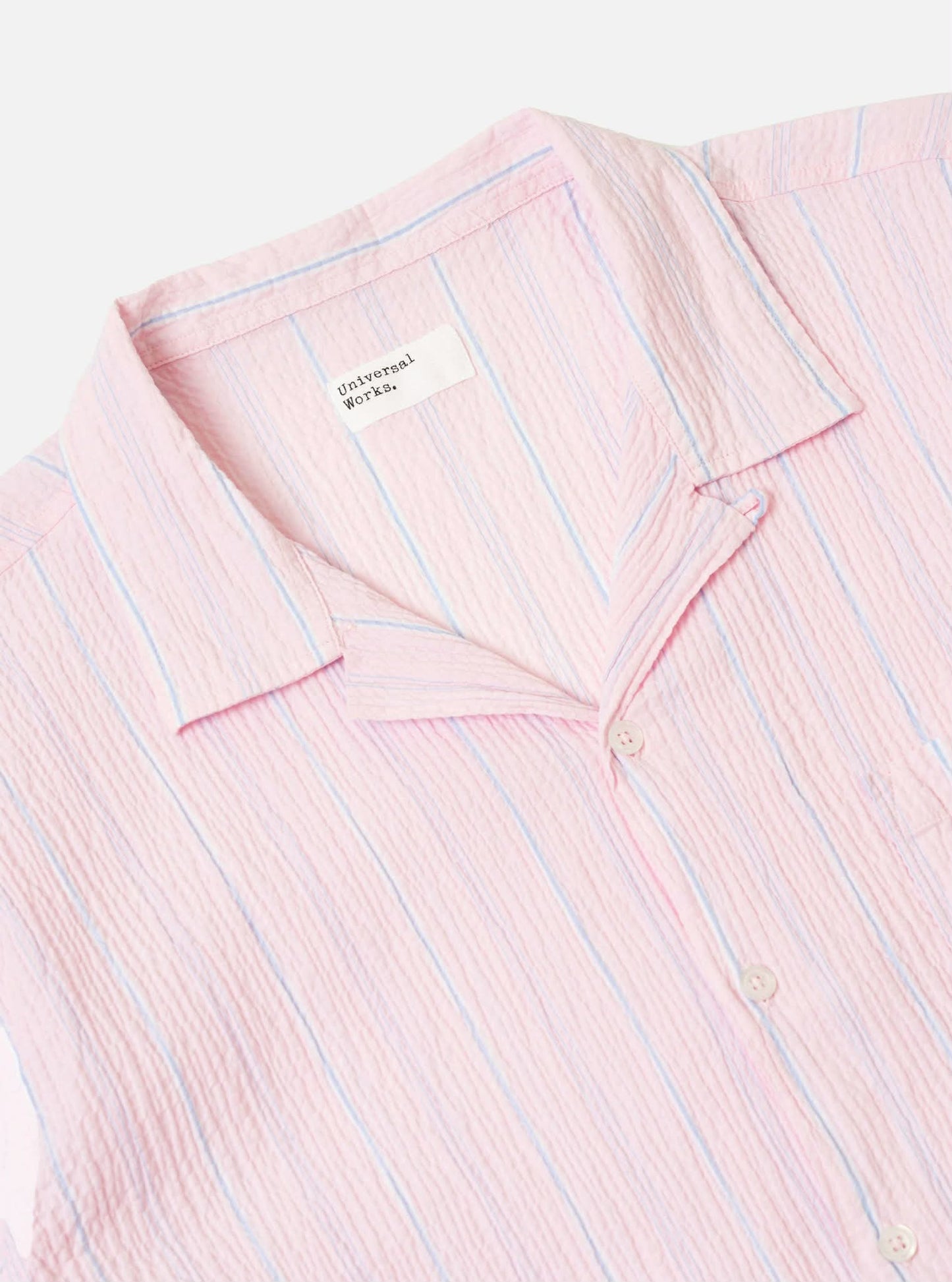 UNIVERSAL WORKS ROAD SHIRT LILY STRIPE - PINK