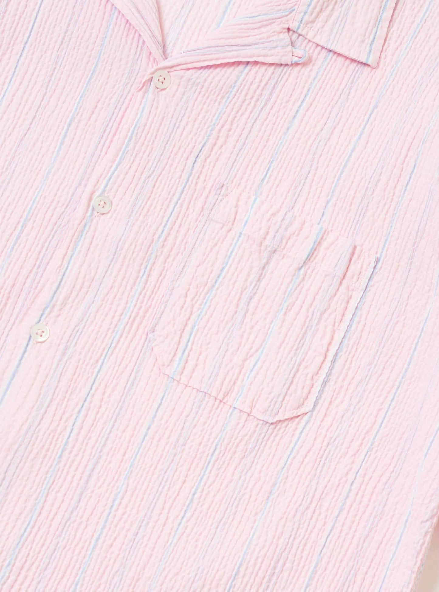 UNIVERSAL WORKS ROAD SHIRT LILY STRIPE - PINK
