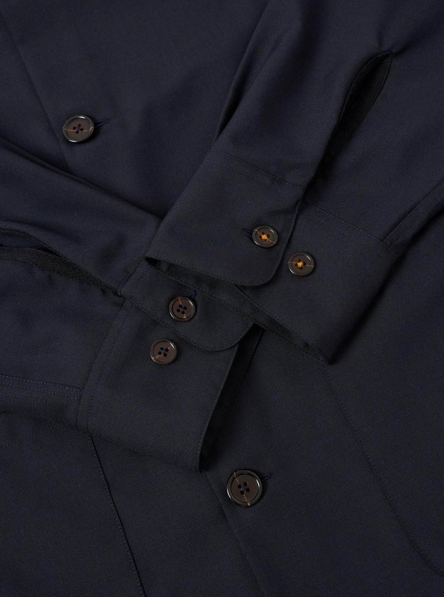 UNIVERSAL WORKS TRAVAIL OVERSHIRT TROPICAL SUITING - NAVY