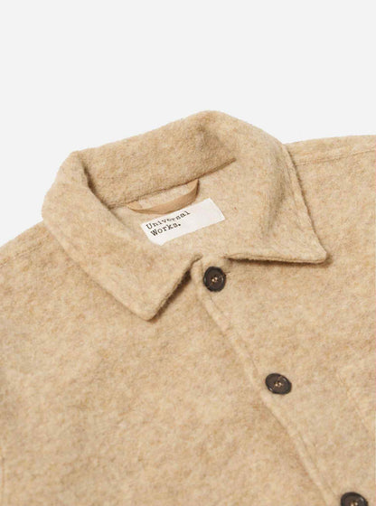 UNIVERSAL WORKS UNIFORM JACKET WOOL FLEECE - FAWN