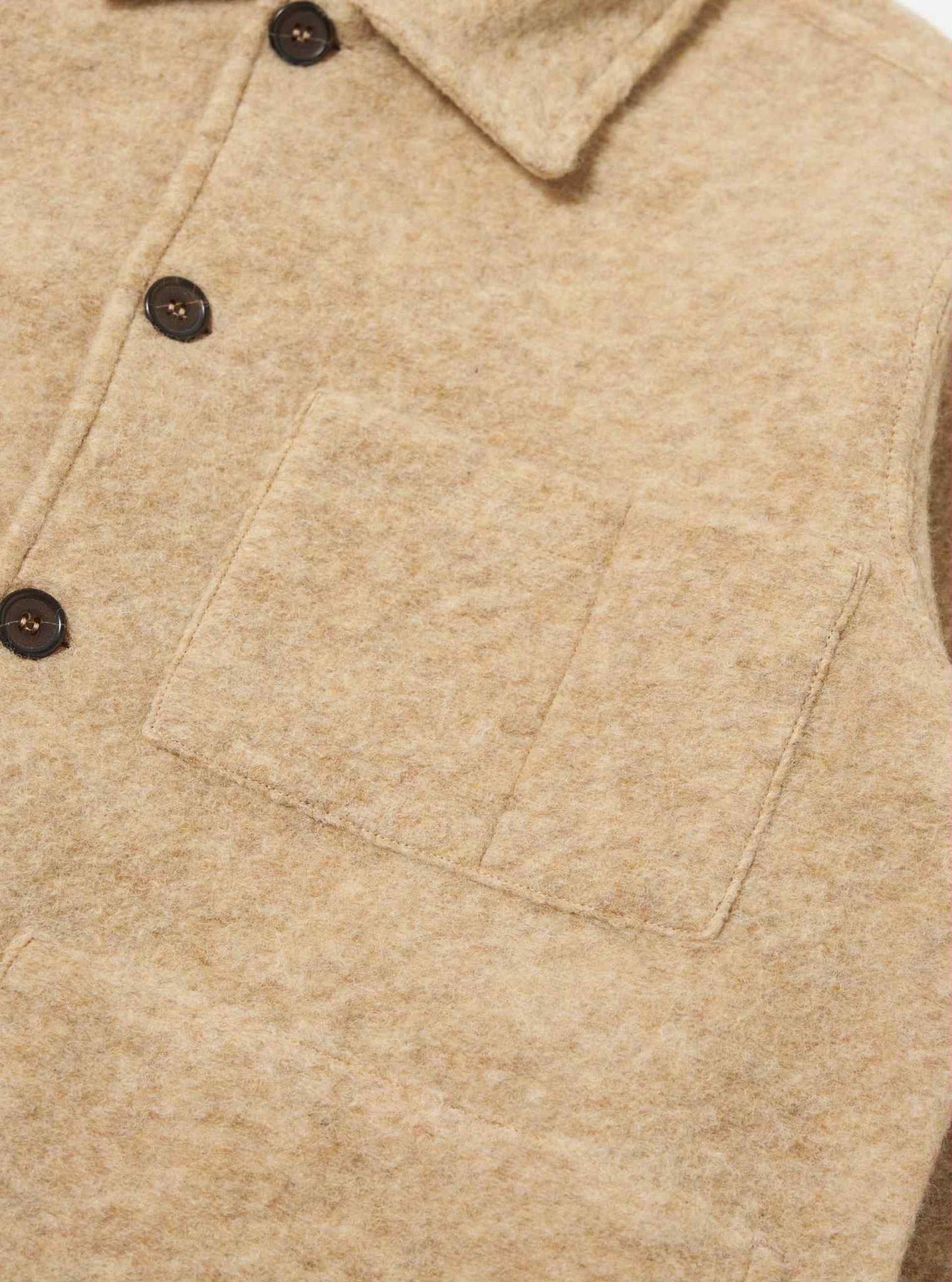 UNIVERSAL WORKS UNIFORM JACKET WOOL FLEECE - FAWN