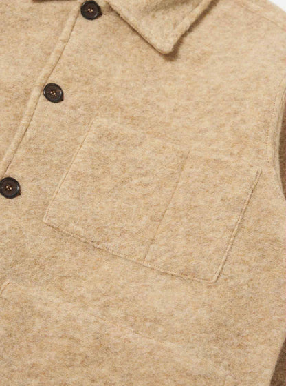UNIVERSAL WORKS UNIFORM JACKET WOOL FLEECE - FAWN
