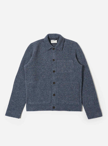 UNIVERSAL WORKS UNIFORM JACKET WOOL FLEECE - SLATE BLUE